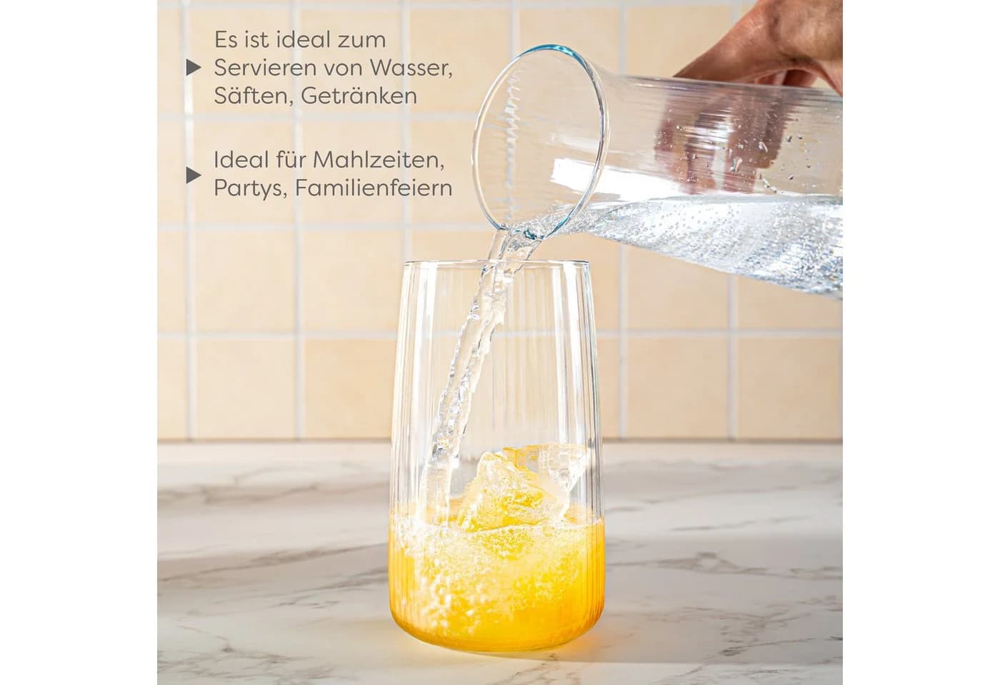 KONZEPT Gläser-Set 6-tlg. mit Rillenstruktur Bleifreies Glas - Bild 5
