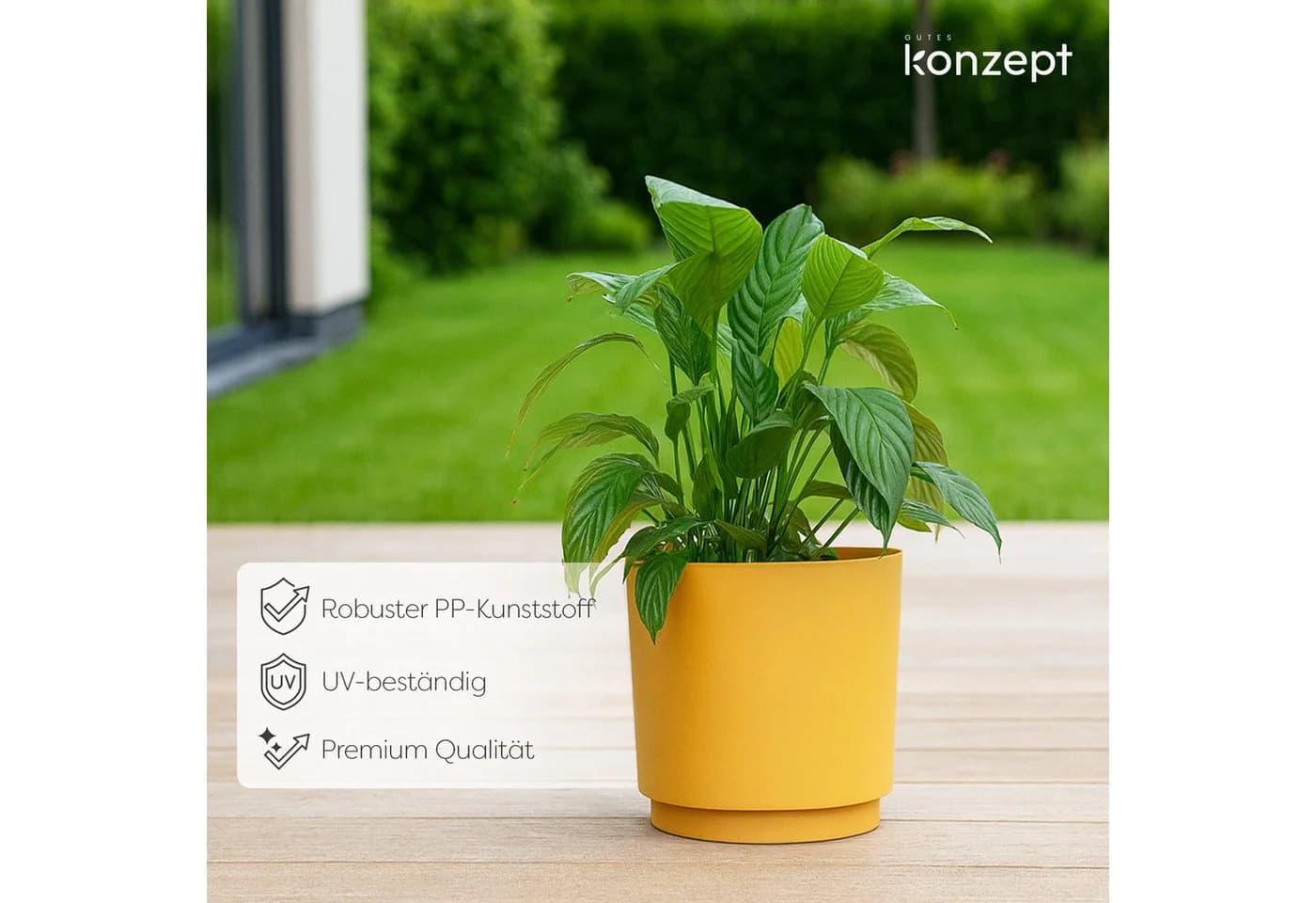 KONZEPT Übertopf Blumentopf 32,5 cm Gelb - Bild 4