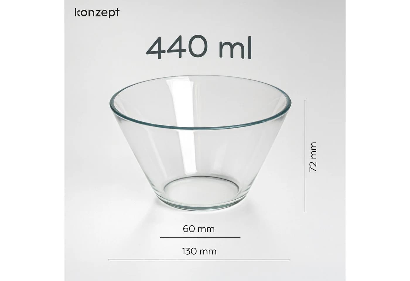 KONZEPT Dessertschale Set 6-tlg. 13 cm Transparent Glas Stapelbar - Bild 3