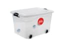KONZEPT Aufbewahrungsbox Kunststoffbox 60L Transparent Stapelbox mit Rollen Bild 2