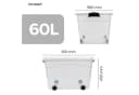 KONZEPT Aufbewahrungsbox Kunststoffbox 60L Transparent Stapelbox mit Rollen Bild 3