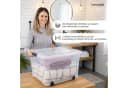 KONZEPT Aufbewahrungsbox Kunststoffbox 60L Transparent Stapelbox mit Rollen Bild 5