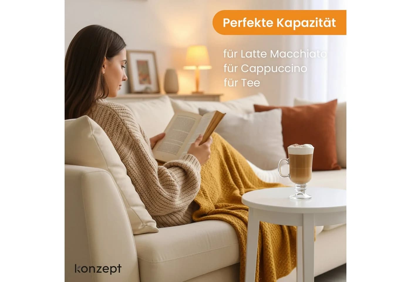KONZEPT Latte-Macchiato-Glas 6er Set 200 ml mit Henkel transparent - Bild 5