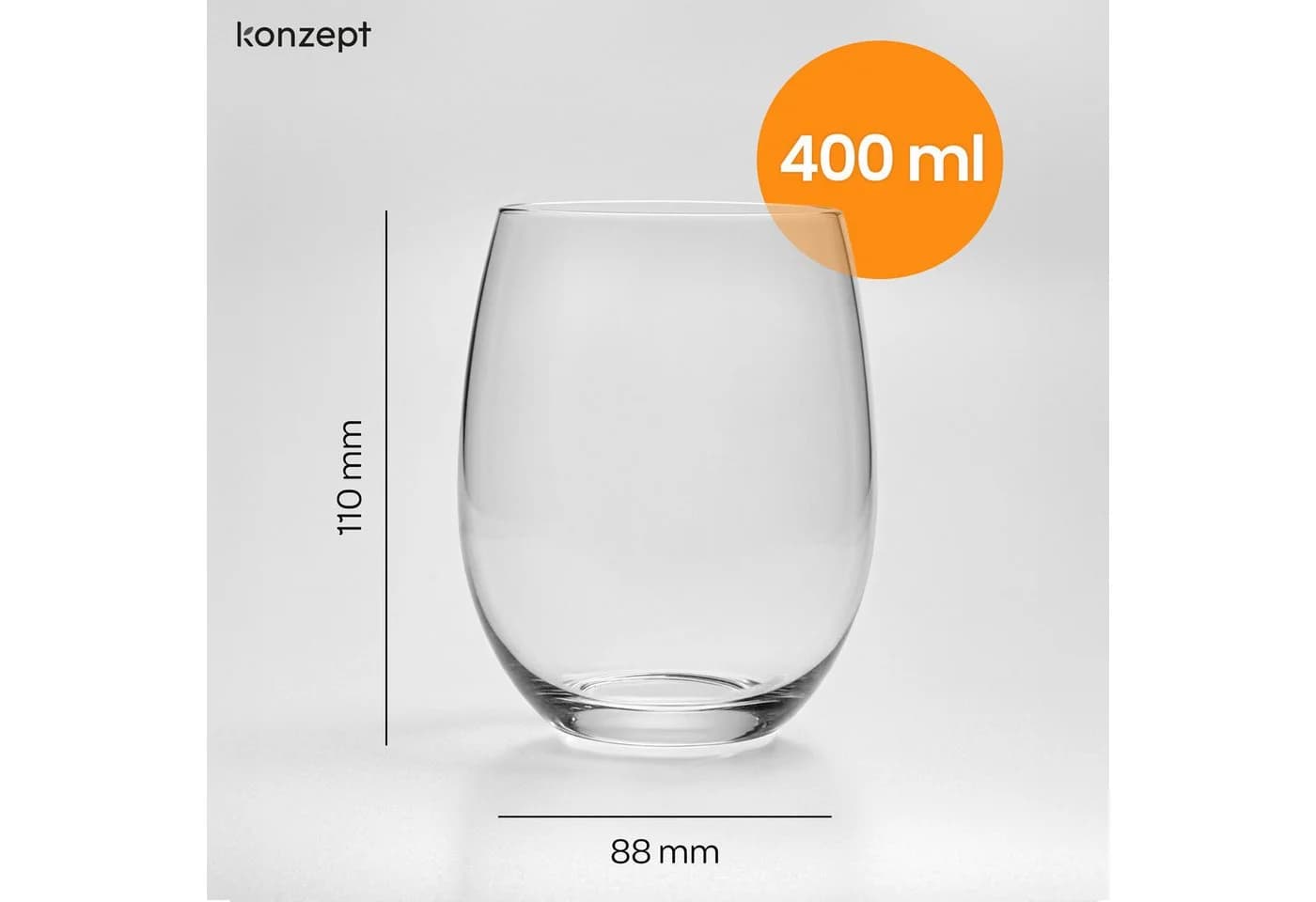 KONZEPT Gläser-Set 400 ml 6-tlg. Transparent Stabil & Strapazierfähig - Bild 3