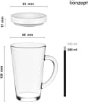 KONZEPT Teeglas Mit Deckel 300 Ml Mit Henkel Glas Transparent Bild 3