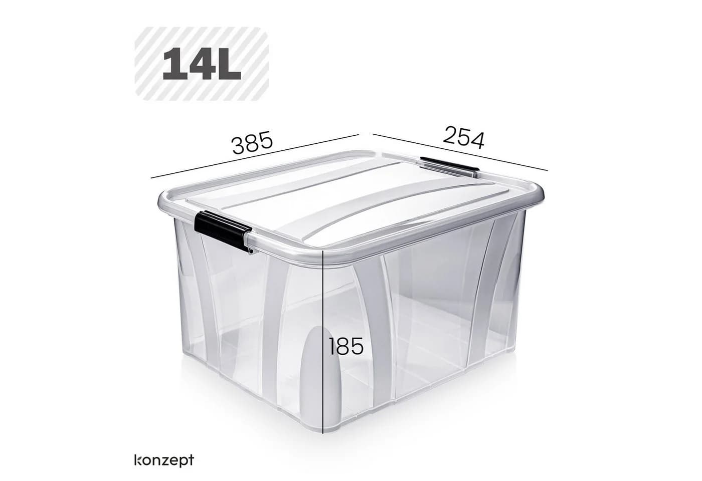 KONZEPT Aufbewahrungsbox Set 4 Stk. 7L/14L Transparent Stapelbar - Bild 3