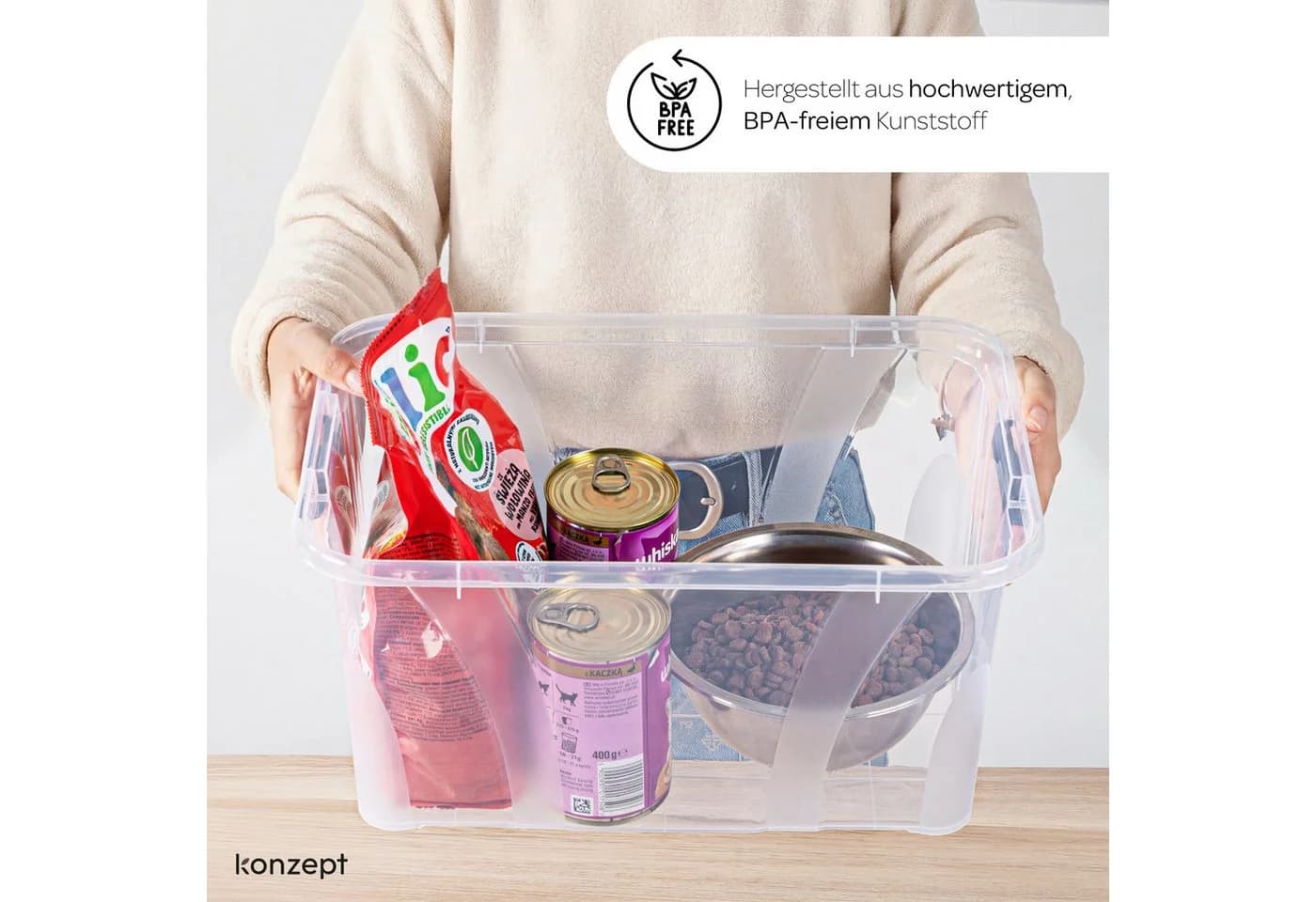 KONZEPT Aufbewahrungsbox Set 4 Stk. 7L/14L Transparent Stapelbar - Bild 4