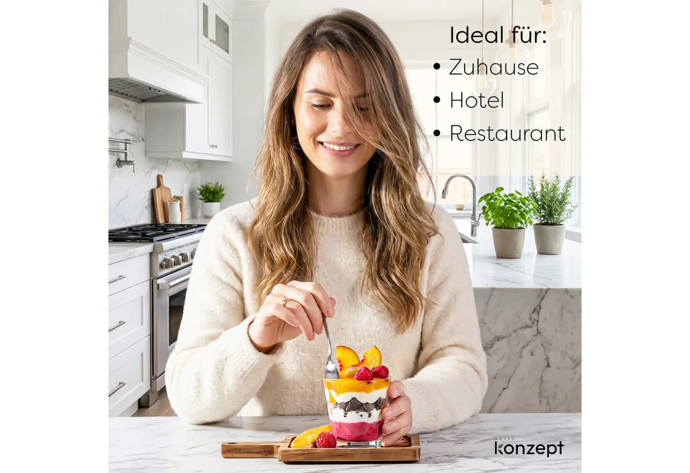 KONZEPT Dessertschale Set 6-tlg. Transparent Trapez Design - Bild 5