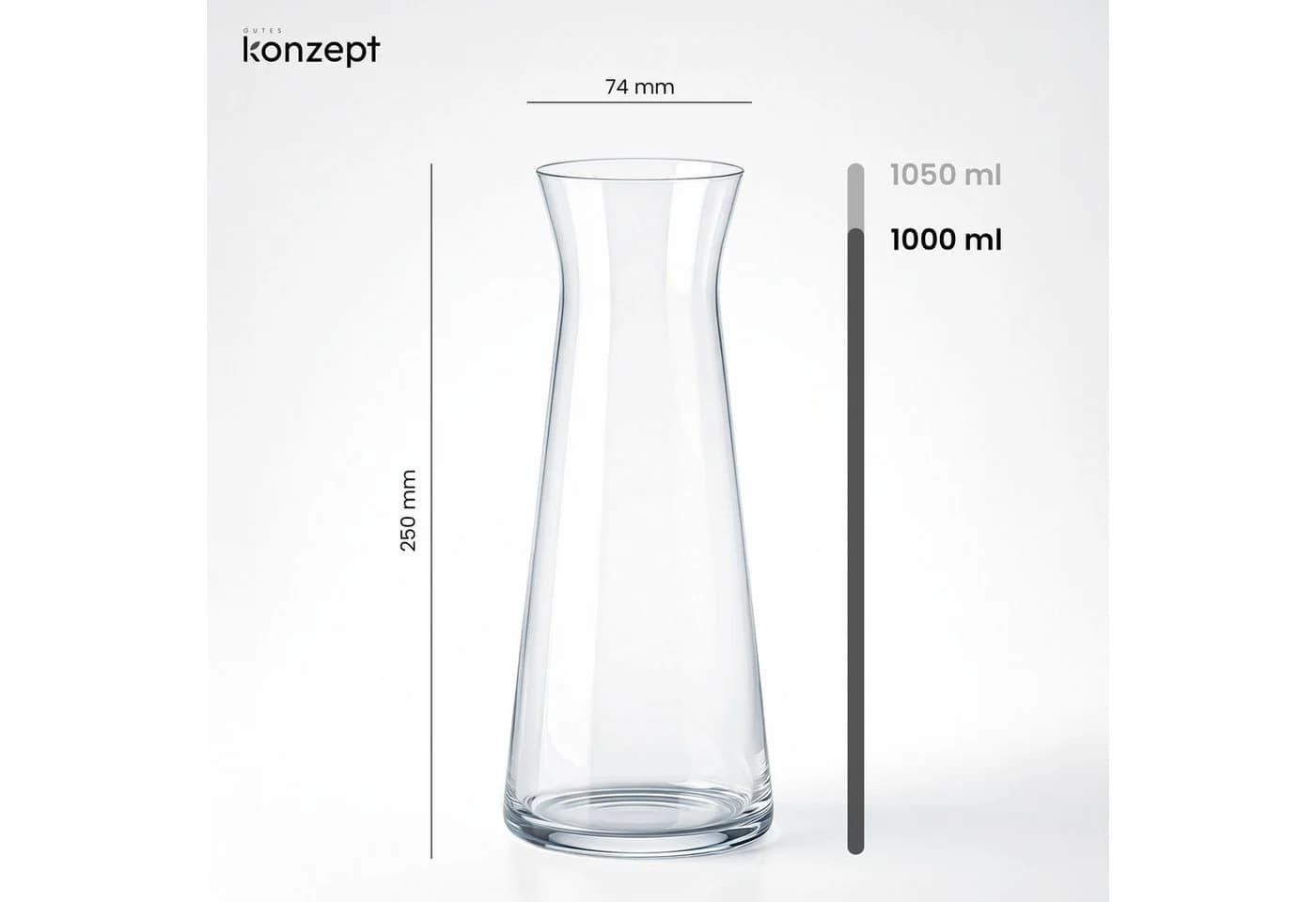 KONZEPT Wasserkaraffe 1L Glas BPA-frei transparent - Bild 3