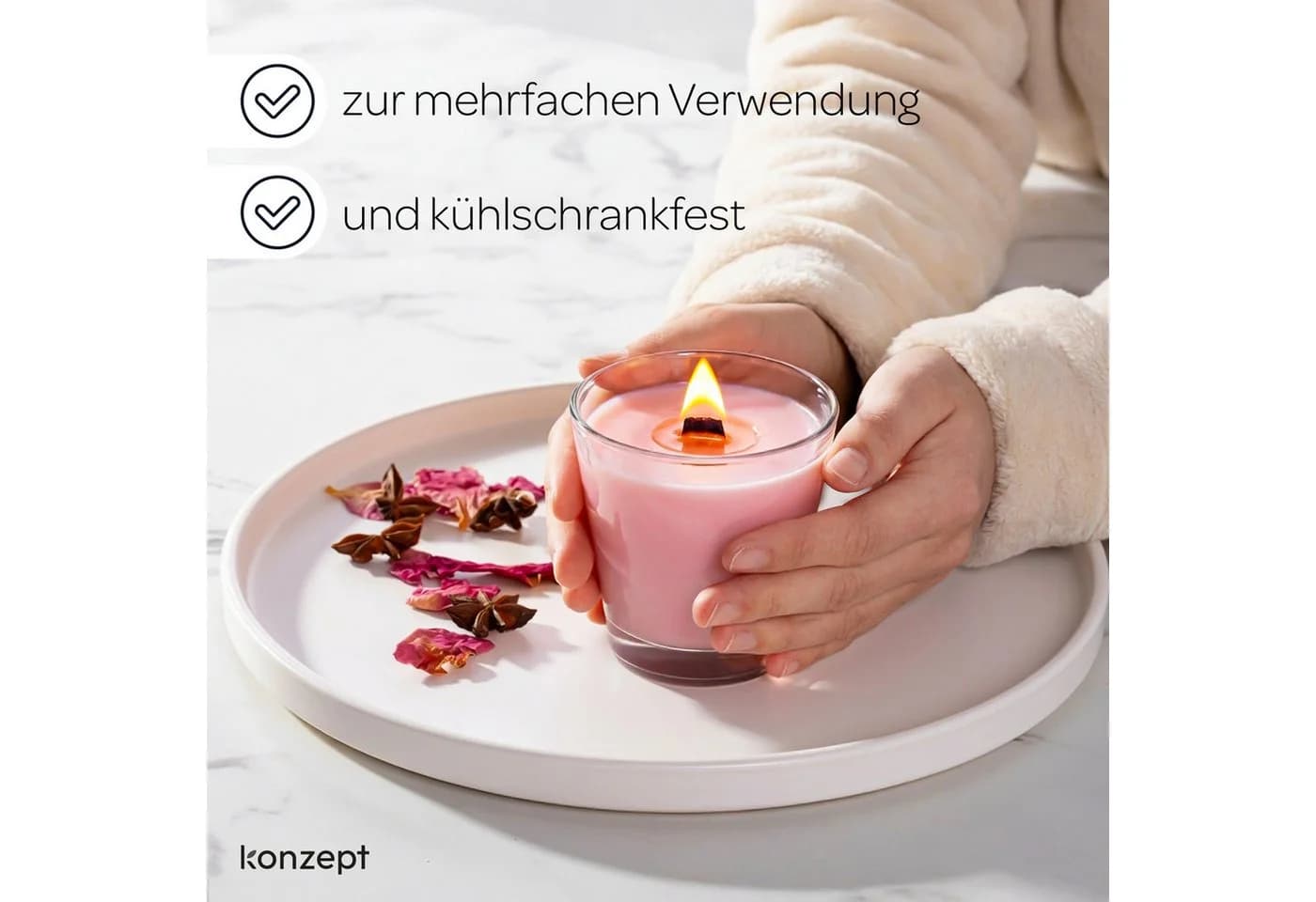 KONZEPT Teelichthalter Set 12 St. Transparent Glas