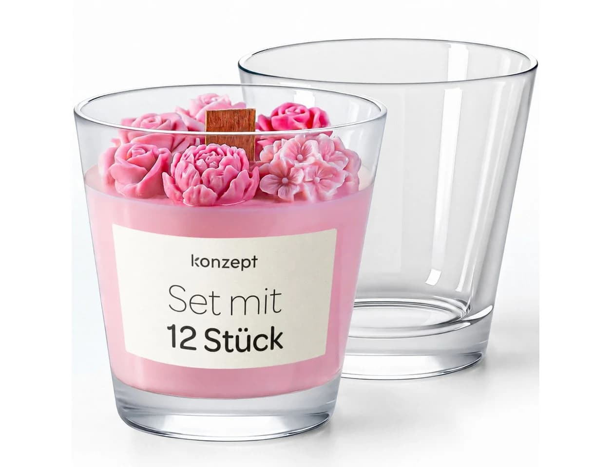 KONZEPT Teelichthalter Set 12 St. Transparent Glas - Bild 2