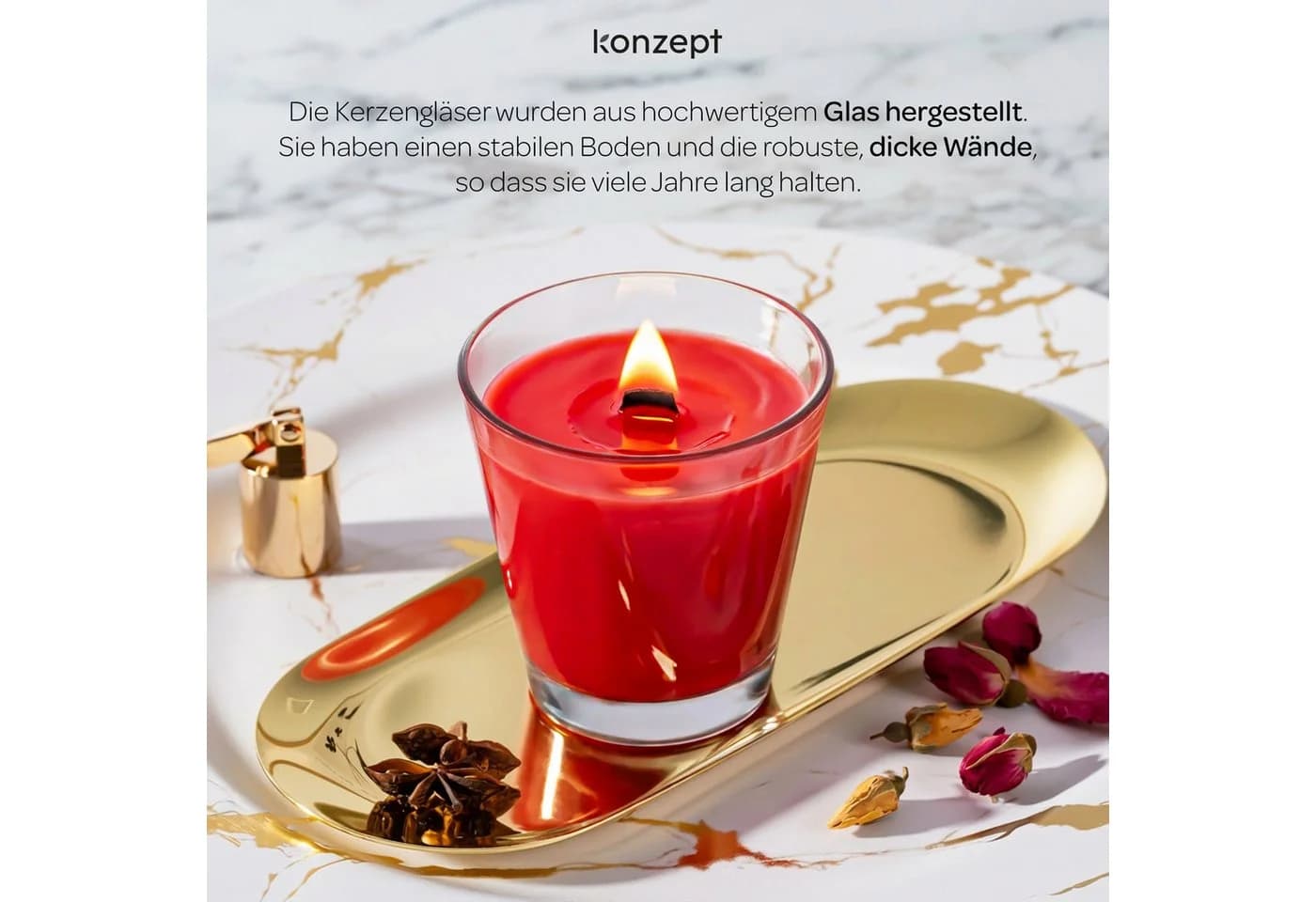 KONZEPT Teelichthalter Set 12 St. Transparent Glas - Bild 5