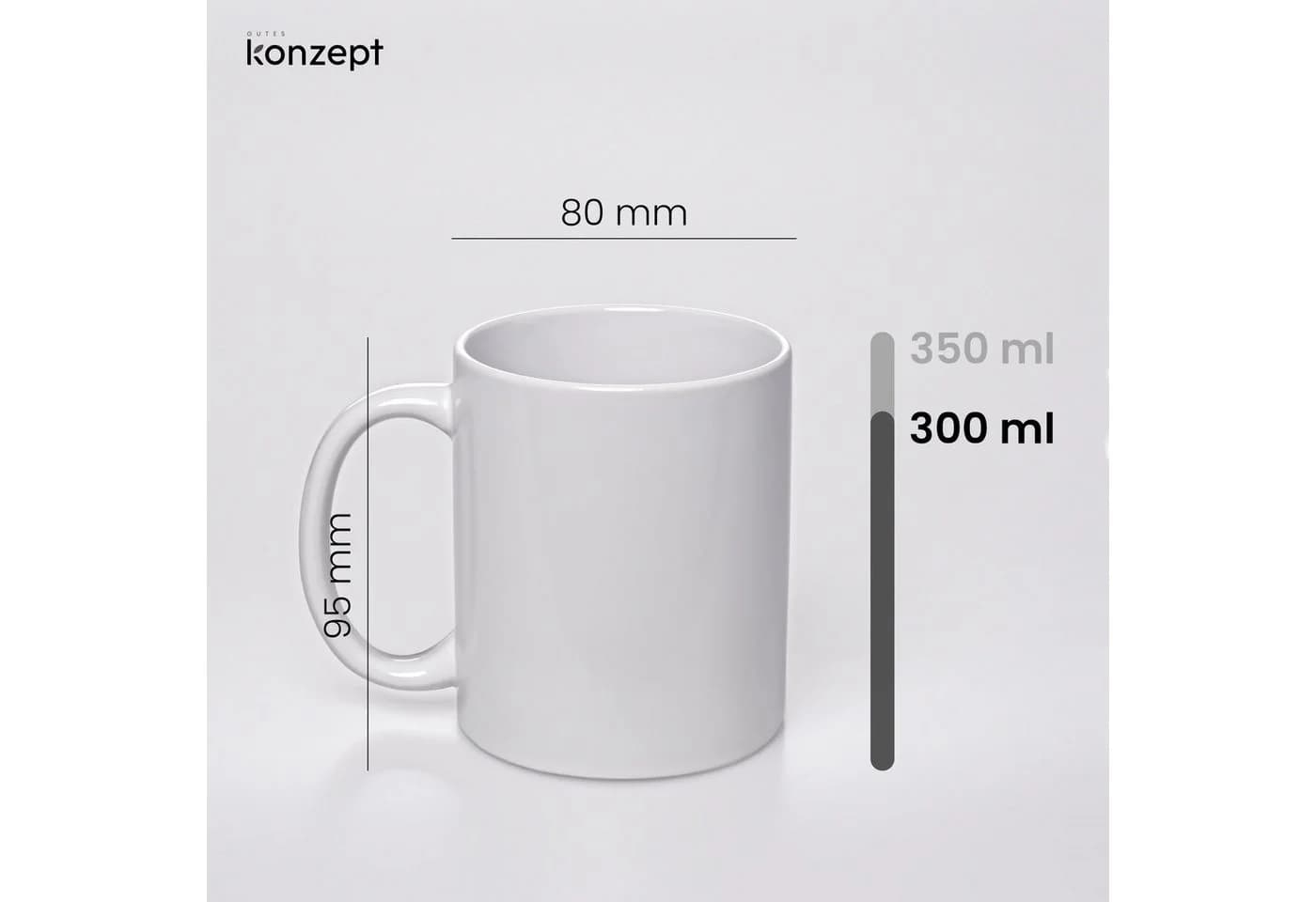 KONZEPT 12-tlg. Porzellan Becher Set Weiß zum Bemalen - Bild 3