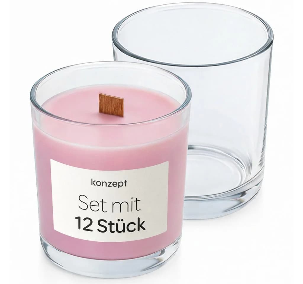 KONZEPT Teelichthalter 12er Set 180 ml Glas Zylindrisch - Bild 2