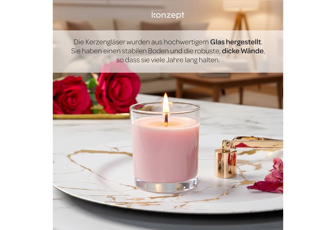 KONZEPT Teelichthalter 12er Set 180 ml Glas Zylindrisch - Bild 5