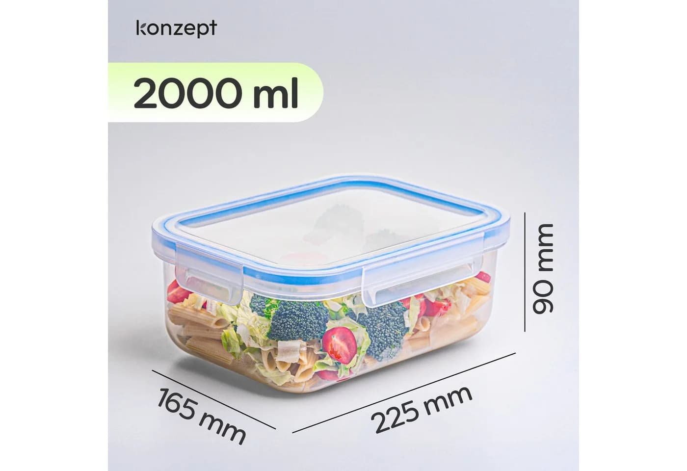 KONZEPT Frischhaltedose 2L 6-tlg. Luftdicht Transparent - Bild 3