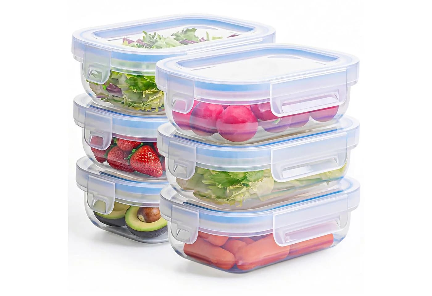 KONZEPT Frischhaltedose 600ml 6-tlg. Transparent BPA-frei Stapelbar - Bild 2