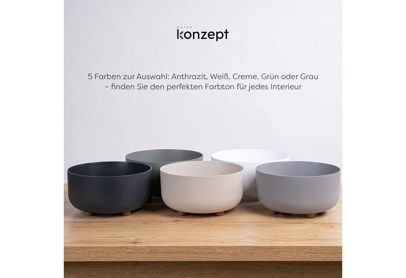 KONZEPT Blumentopf mit Füßen Ø 30 cm Schwarz - Bild 5