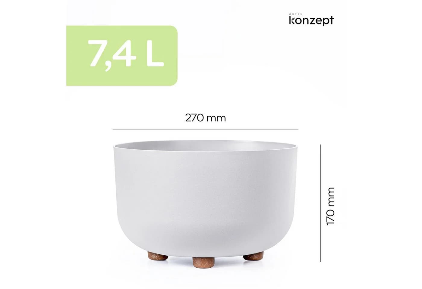 KONZEPT Blumentopf mit Füßen Ø 27 cm Weiß - Bild 3