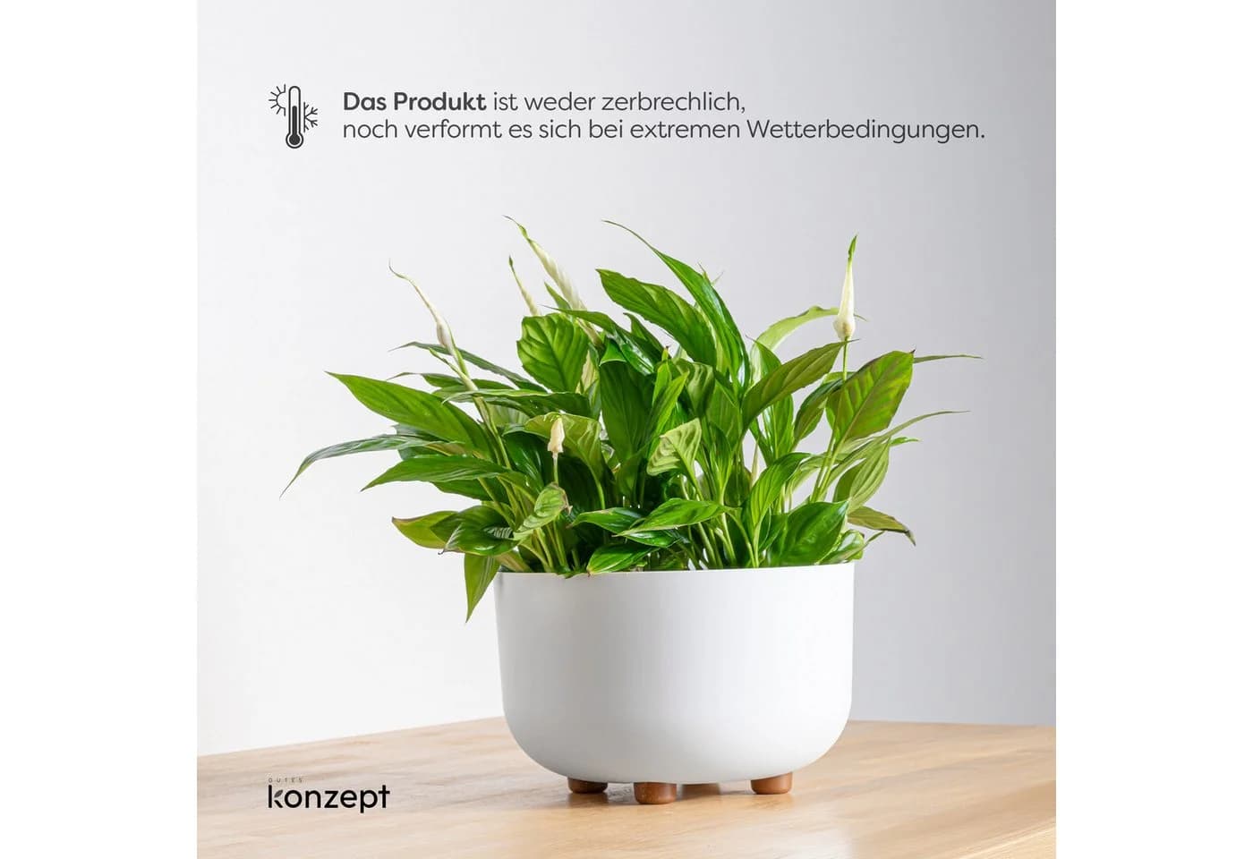 KONZEPT Blumentopf mit Füßen Ø 27 cm Weiß - Bild 4