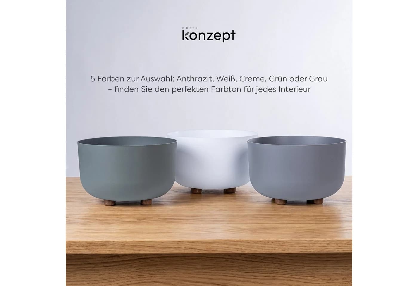 KONZEPT Blumentopf mit Füßen Ø 27 cm Weiß - Bild 5