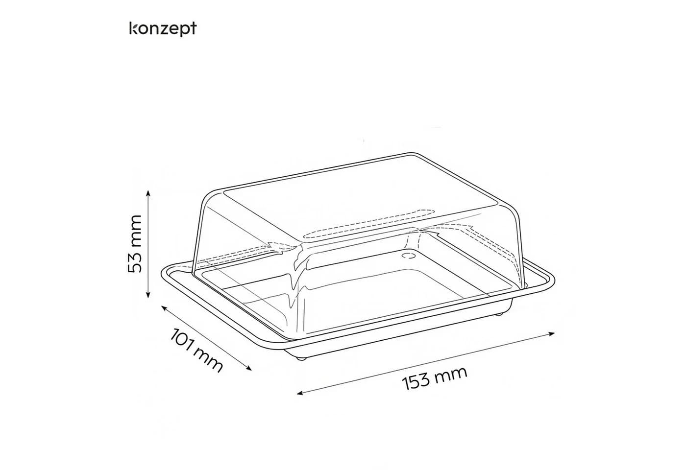 KONZEPT Butterdose 250g Transparent Weiß - Bild 3