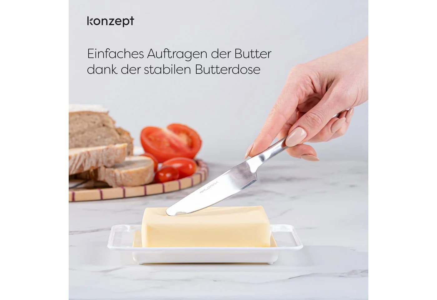 KONZEPT Butterdose 250g Transparent Weiß - Bild 4