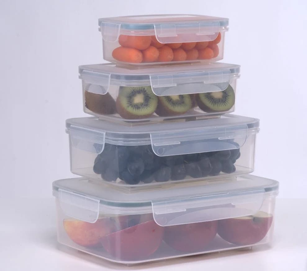 KONZEPT Frischhaltedose 4-teilig BPA-frei Stapelbar Transparent