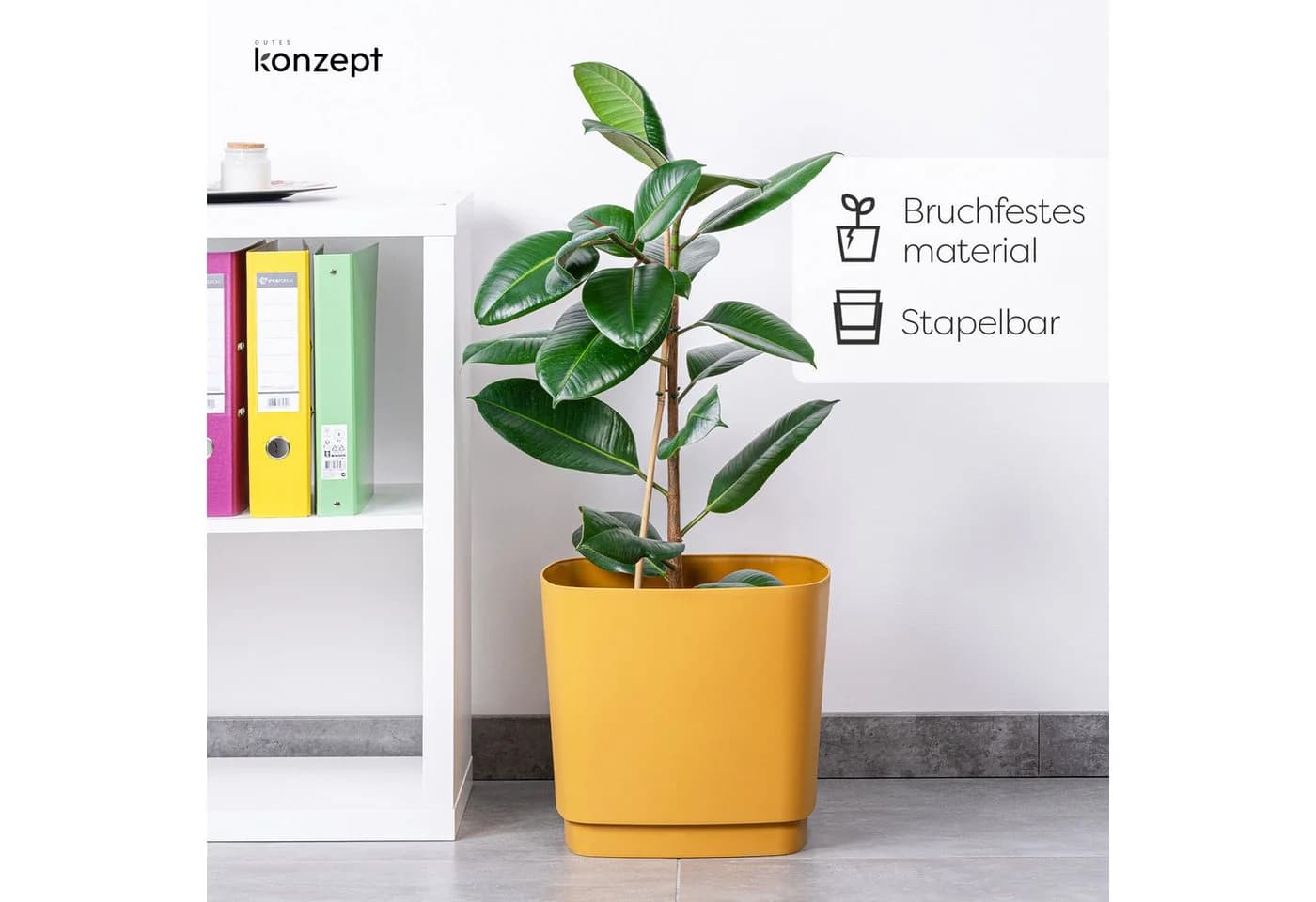 KONZEPT Blumentopf 34x34cm Grau UV-beständig - Bild 4