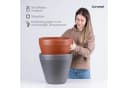 KONZEPT Übertopf 40 cm Grau Kunststoff Ton-Optik Bild 4