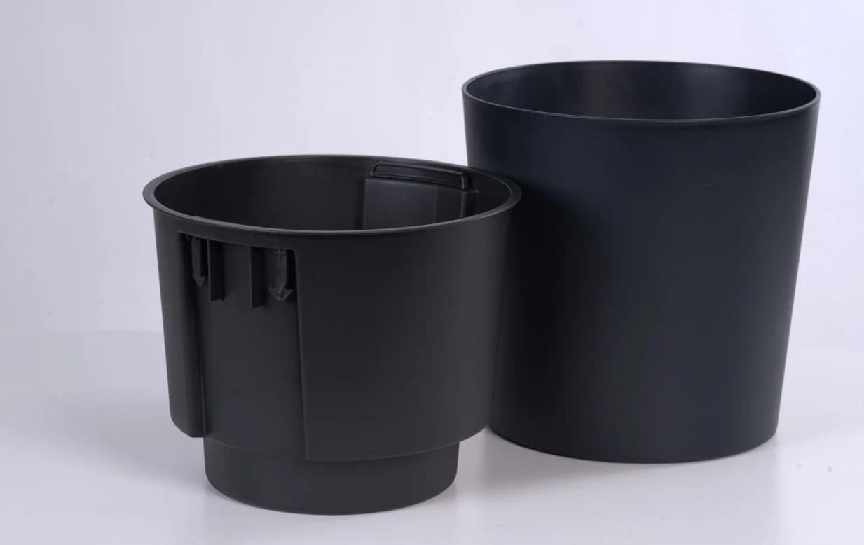 KONZEPT Blumentopf 30 cm Schwarz Kunststoff mit Einsatz