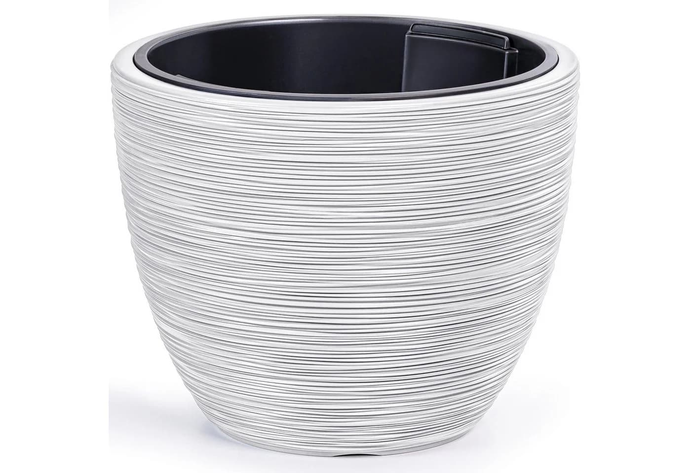 KONZEPT Blumentopf 39 cm Weiß Kunststoff mit Einsatz - Bild 2