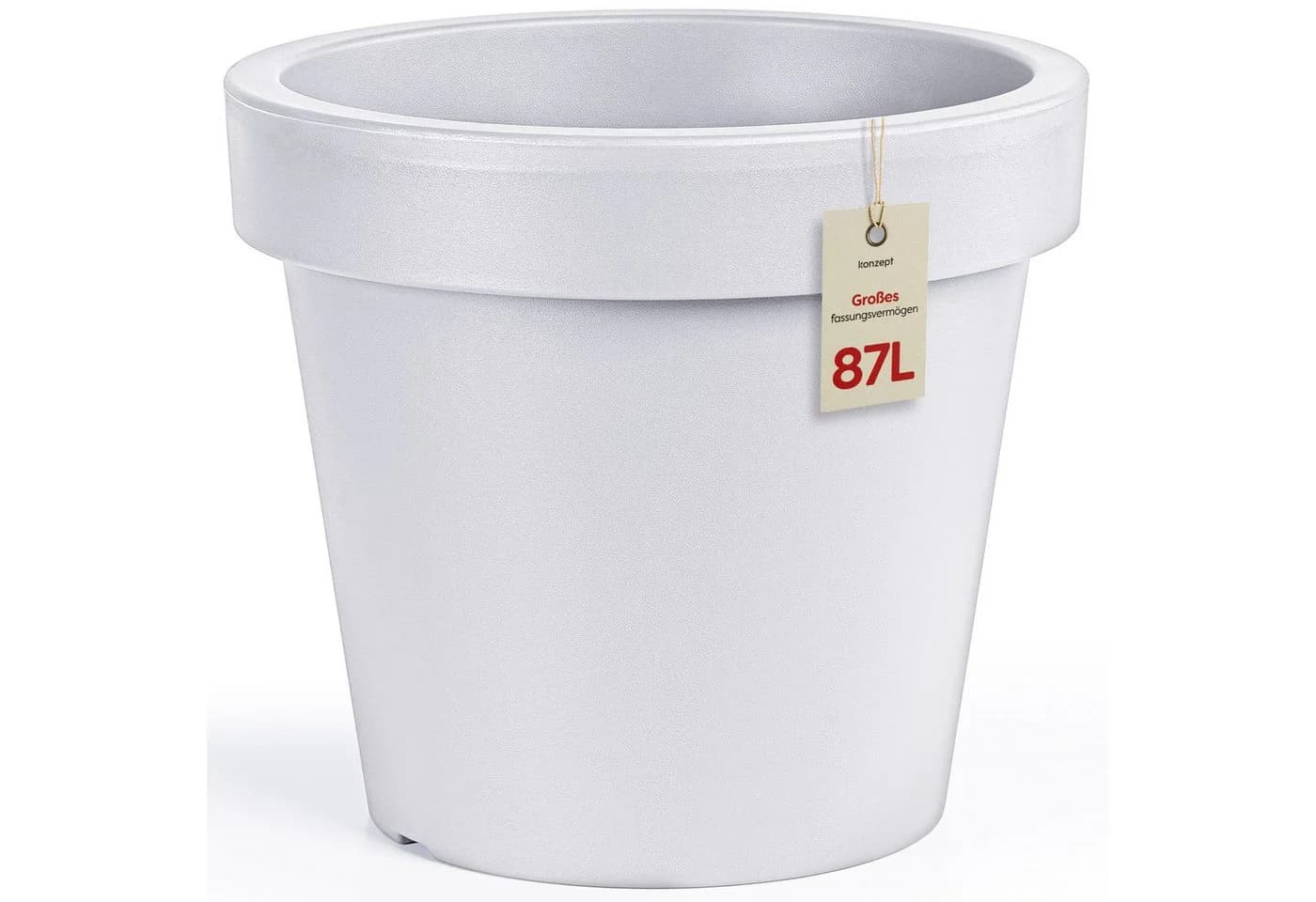 KONZEPT Blumentopf 58 cm Weiß Konisch Stapelbar - Bild 2