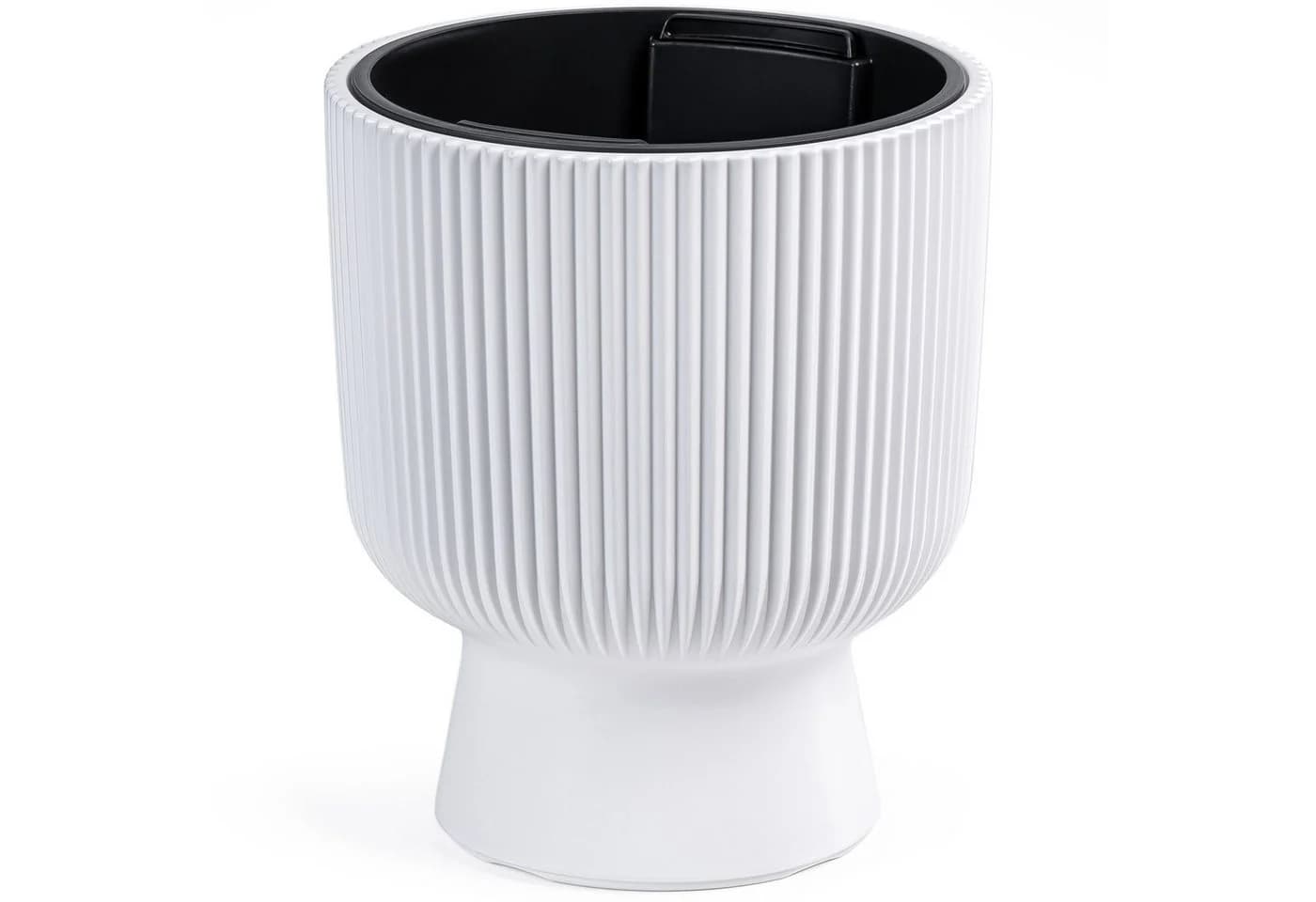 KONZEPT Blumentopf mit Einsatz, weiß, 30 cm, 18L, Rippen-Optik - Bild 2