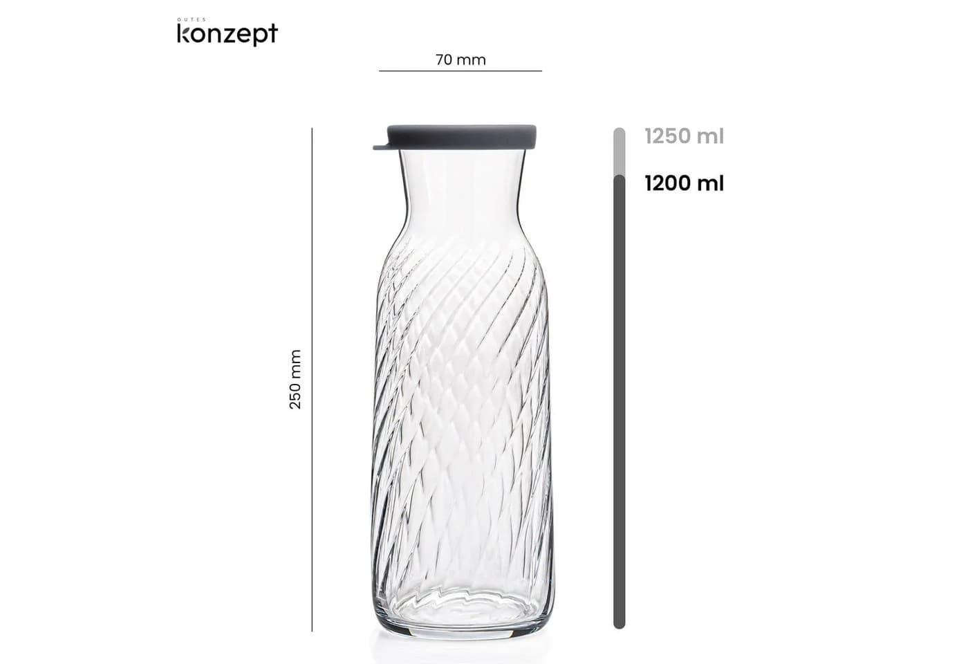 KONZEPT Glaskaraffe mit Silikondeckel Transparent - Bild 3