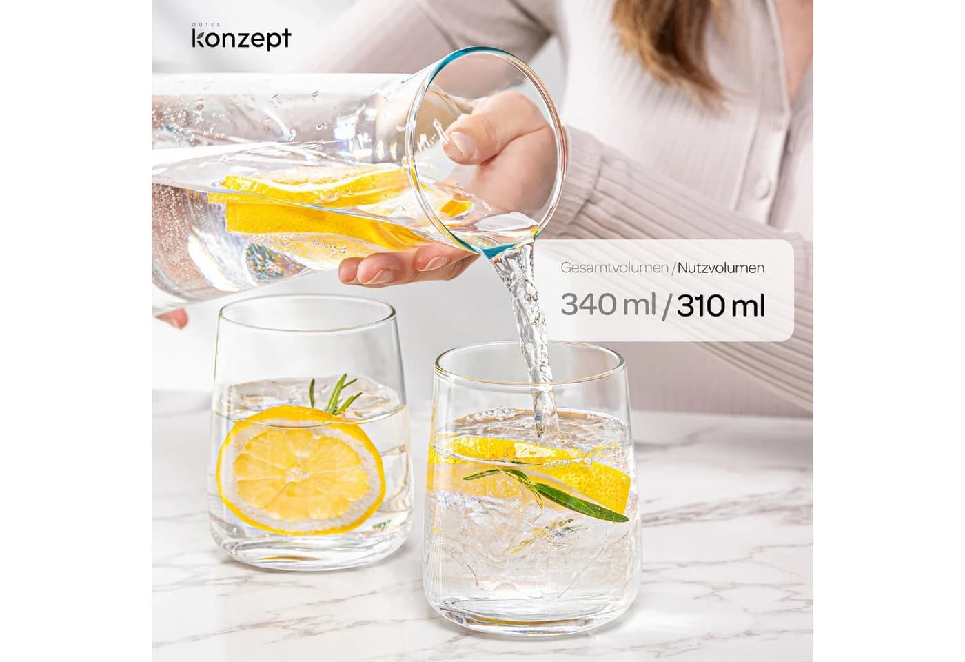 KONZEPT Gläser-Set 6-teilig Transparent Robustes Glas - Bild 4