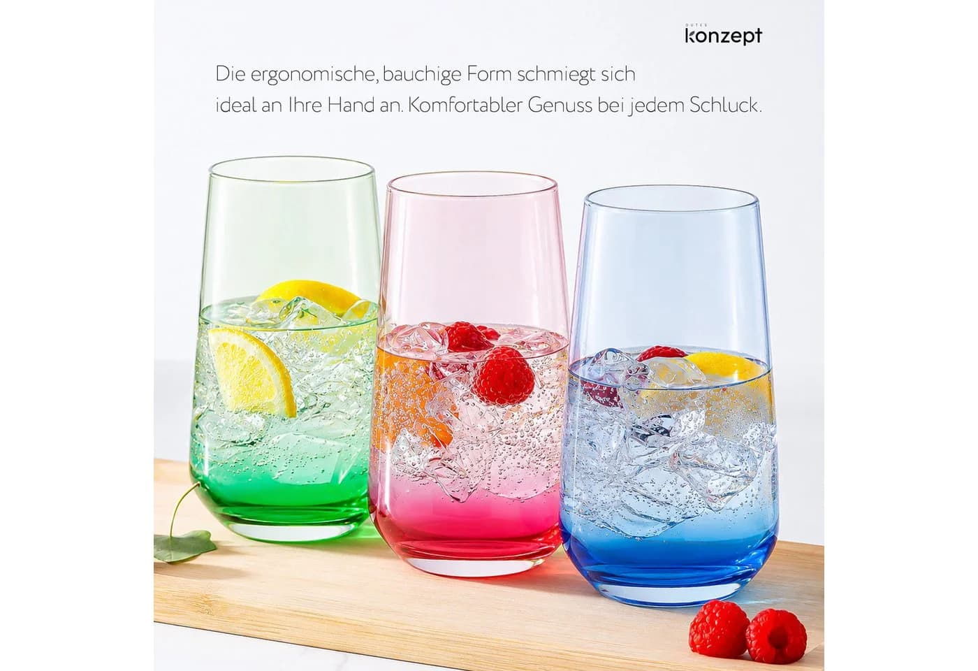 KONZEPT Gläser-Set 6-teilig Bunt aus Glas - Bild 5