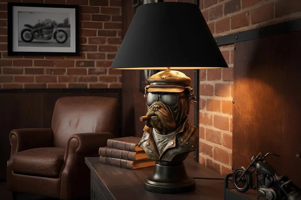 Riess-Ambiente Tischleuchte Bulldog 55cm Bronze/Schwarz - Bild 2