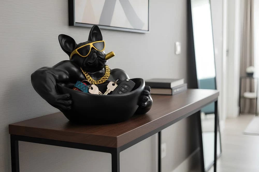 riess-ambiente Bulldoggen-Skulptur Schwarz 35cm - Bild 2