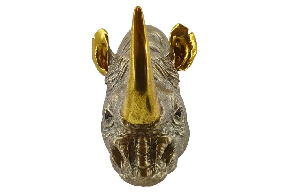 riess-ambiente Wanddekoobjekt RHINO 40cm Gold Nashorn-Skulptur - Bild 5