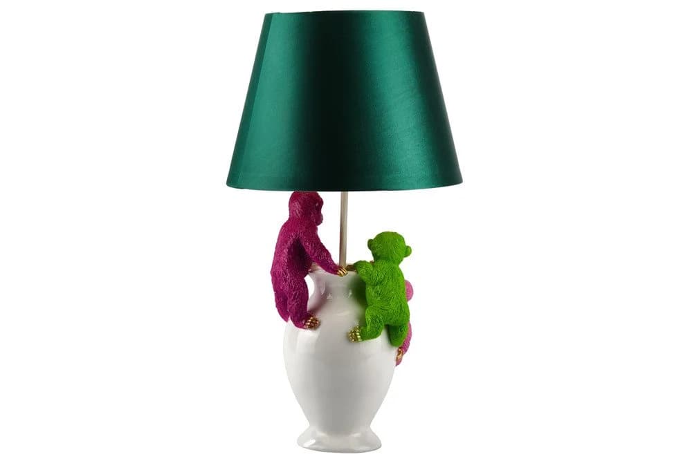 riess-ambiente Tischleuchte MONKEY 60cm Stoffschirm Affen Skulpturen - Bild 4