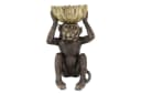 riess-ambiente Tierfigur MONKEY 50cm schwarz/gold - Affe mit Schale Bild 1