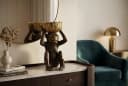 riess-ambiente Tierfigur MONKEY 50cm schwarz/gold - Affe mit Schale Bild 2