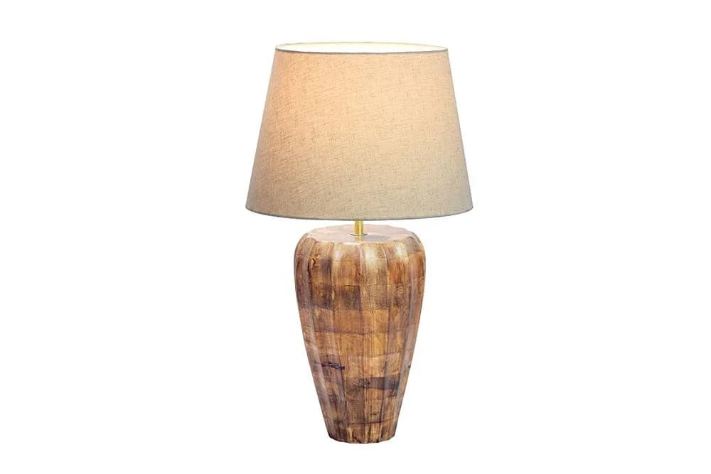 riess-ambiente Tischleuchte PURE NATURE 65cm Massivholz Stoffschirm