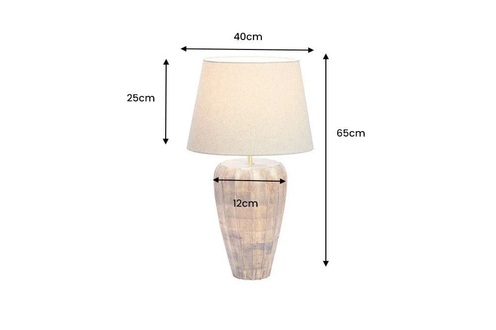 riess-ambiente Tischleuchte PURE NATURE 65cm Massivholz Stoffschirm - Bild 3