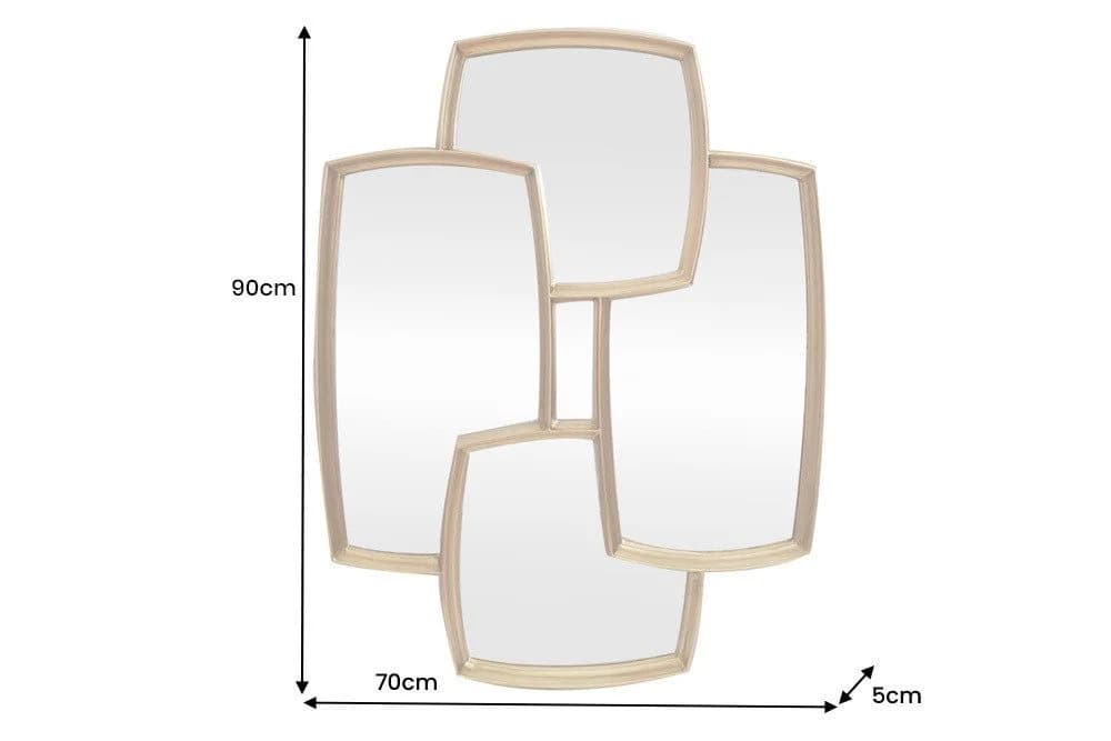 riess-ambiente Wandspiegel QUADRA 90cm Gold Mehrfachoptik - Bild 3