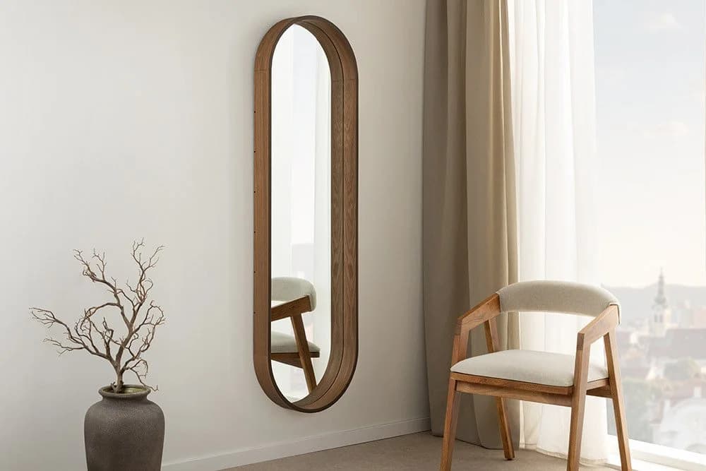 riess-ambiente Wandspiegel PORTRAIT 165cm braun Walnussholz-Design oval - Bild 2