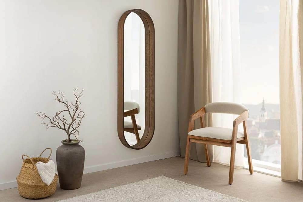 riess-ambiente Wandspiegel PORTRAIT 165cm braun Walnussholz-Design oval - Bild 3