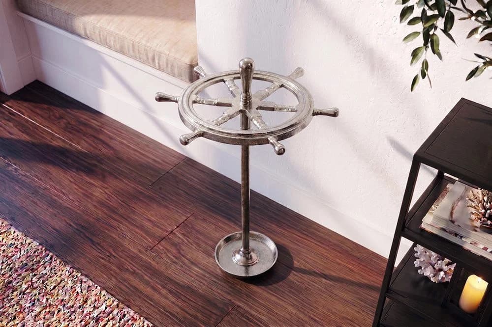 riess-ambiente Schirmständer SEVEN SEAS Silber Maritimes Design Steuerrad - Bild 2