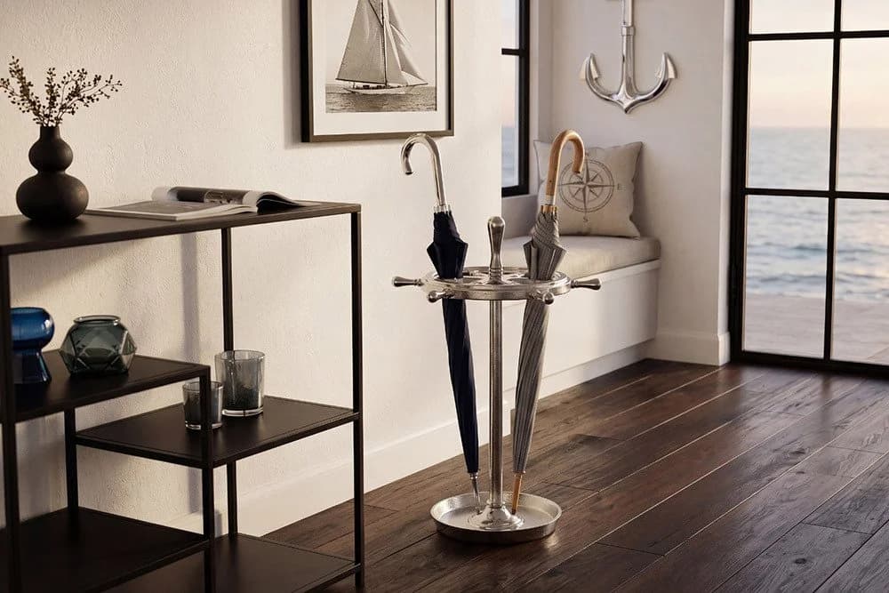 riess-ambiente Schirmständer SEVEN SEAS Silber Maritimes Design Steuerrad - Bild 5